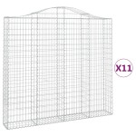 vidaXL Coșuri gabion arcuite 11 buc, 200x30x180/200cm, fier galvanizat vidaXL Coșuri gabion arcuite 11 buc, 200x30x180/200cm, fier galvanizat