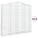 vidaXL Coșuri gabion arcuite 13 buc, 200x30x180/200cm, fier galvanizat