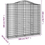 vidaXL Coșuri gabion arcuite 14 buc, 200x30x180/200cm, fier galvanizat