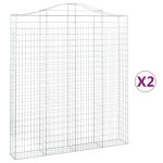 vidaXL Coșuri gabion arcuite, 2 buc 200x30x220/240cm, fier galvanizat