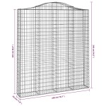 vidaXL Coșuri gabion arcuite, 2 buc 200x30x220/240cm, fier galvanizat