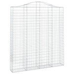 vidaXL Coșuri gabion arcuite,3 buc., 200x30x220/240cm, fier galvanizat