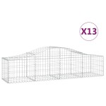 vidaXL Coșuri gabion arcuite 13 buc, 200x50x40/60 cm, fier galvanizat