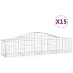 vidaXL Coșuri gabion arcuite 15 buc, 200x50x40/60 cm, fier galvanizat vidaXL Coșuri gabion arcuite 15 buc, 200x50x40/60 cm, fier galvanizat