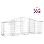 vidaXL Coșuri gabion arcuite 6 buc, 200x50x60/80 cm, fier galvanizat vidaXL Coșuri gabion arcuite 6 buc, 200x50x60/80 cm, fier galvanizat