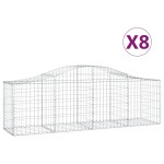 vidaXL Coșuri gabion arcuite 8 buc, 200x50x60/80 cm, fier galvanizat vidaXL Coșuri gabion arcuite 8 buc, 200x50x60/80 cm, fier galvanizat