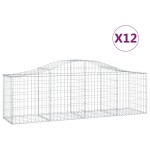 vidaXL Coșuri gabion arcuite 12 buc, 200x50x60/80 cm, fier galvanizat vidaXL Coșuri gabion arcuite 12 buc, 200x50x60/80 cm, fier galvanizat