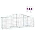 vidaXL Coșuri gabion arcuite 13 buc, 200x50x60/80 cm, fier galvanizat