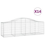 vidaXL Coșuri gabion arcuite 14 buc, 200x50x60/80 cm, fier galvanizat