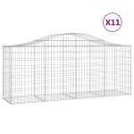 vidaXL Coșuri gabion arcuite 11 buc, 200x50x80/100 cm, fier galvanizat vidaXL Coșuri gabion arcuite 11 buc, 200x50x80/100 cm, fier galvanizat