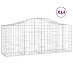 vidaXL Coșuri gabion arcuite 14 buc, 200x50x80/100 cm, fier galvanizat