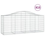 vidaXL Coșuri gabion arcuite 15 buc, 200x50x80/100 cm, fier galvanizat vidaXL Coșuri gabion arcuite 15 buc, 200x50x80/100 cm, fier galvanizat