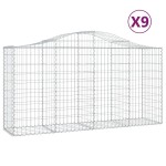 vidaXL Coșuri gabion arcuite 9 buc, 200x50x100/120 cm, fier galvanizat