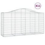 vidaXL Coșuri gabion arcuite 11 buc, 200x50x100/120cm, fier galvanizat vidaXL Coșuri gabion arcuite 11 buc, 200x50x100/120cm, fier galvanizat