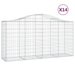 vidaXL Coșuri gabion arcuite 14 buc, 200x50x100/120cm, fier galvanizat vidaXL Coșuri gabion arcuite 14 buc, 200x50x100/120cm, fier galvanizat
