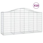 vidaXL Coșuri gabion arcuite 18 buc, 200x50x100/120cm, fier galvanizat vidaXL Coșuri gabion arcuite 18 buc, 200x50x100/120cm, fier galvanizat