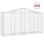 vidaXL Coșuri gabion arcuite 50 buc, 200x50x100/120 cm fier galvanizat