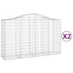 vidaXL Coșuri gabion arcuite 2 buc, 200x50x120/140 cm, fier galvanizat vidaXL Coșuri gabion arcuite 2 buc, 200x50x120/140 cm, fier galvanizat