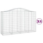 vidaXL Coșuri gabion arcuite 4 buc, 200x50x120/140 cm, fier galvanizat