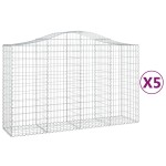 vidaXL Coșuri gabion arcuite 5 buc, 200x50x120/140 cm, fier galvanizat vidaXL Coșuri gabion arcuite 5 buc, 200x50x120/140 cm, fier galvanizat