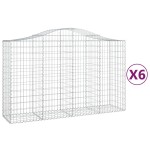 vidaXL Coșuri gabion arcuite 6 buc, 200x50x120/140 cm, fier galvanizat