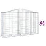 vidaXL Coșuri gabion arcuite 8 buc, 200x50x120/140 cm, fier galvanizat vidaXL Coșuri gabion arcuite 8 buc, 200x50x120/140 cm, fier galvanizat