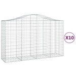 vidaXL Coșuri gabion arcuite 10 buc, 200x50x120/140 cm,fier galvanizat vidaXL Coșuri gabion arcuite 10 buc, 200x50x120/140 cm,fier galvanizat