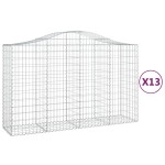 vidaXL Coșuri gabion arcuite 13 buc, 200x50x120/140 cm,fier galvanizat vidaXL Coșuri gabion arcuite 13 buc, 200x50x120/140 cm,fier galvanizat