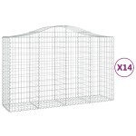vidaXL Coșuri gabion arcuite 14 buc, 200x50x120/140 cm,fier galvanizat