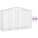 vidaXL Coșuri gabion arcuite 50 buc, 200x50x120/140cm, fier galvanizat vidaXL Coșuri gabion arcuite 50 buc, 200x50x120/140cm, fier galvanizat