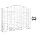 vidaXL Coșuri gabion arcuite 2 buc, 200x50x140/160 cm, fier galvanizat vidaXL Coșuri gabion arcuite 2 buc, 200x50x140/160 cm, fier galvanizat