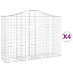 vidaXL Coșuri gabion arcuite 4 buc, 200x50x140/160 cm, fier galvanizat vidaXL Coșuri gabion arcuite 4 buc, 200x50x140/160 cm, fier galvanizat
