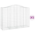 vidaXL Coșuri gabion arcuite 5 buc, 200x50x140/160 cm, fier galvanizat vidaXL Coșuri gabion arcuite 5 buc, 200x50x140/160 cm, fier galvanizat