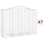 vidaXL Coșuri gabion arcuite 7 buc, 200x50x140/160 cm, fier galvanizat vidaXL Coșuri gabion arcuite 7 buc, 200x50x140/160 cm, fier galvanizat