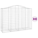 vidaXL Coșuri gabion arcuite 8 buc, 200x50x140/160 cm, fier galvanizat vidaXL Coșuri gabion arcuite 8 buc, 200x50x140/160 cm, fier galvanizat