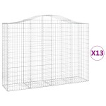 vidaXL Coșuri gabion arcuite 13 buc, 200x50x140/160cm, fier galvanizat vidaXL Coșuri gabion arcuite 13 buc, 200x50x140/160cm, fier galvanizat