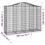 vidaXL Coșuri gabion arcuite 14 buc, 200x50x140/160cm, fier galvanizat vidaXL Coșuri gabion arcuite 14 buc, 200x50x140/160cm, fier galvanizat