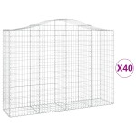vidaXL Coșuri gabion arcuite 40 buc, 200x50x140/160cm, fier galvanizat vidaXL Coșuri gabion arcuite 40 buc, 200x50x140/160cm, fier galvanizat