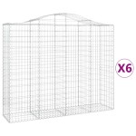 vidaXL Coșuri gabion arcuite 6 buc, 200x50x160/180 cm, fier galvanizat vidaXL Coșuri gabion arcuite 6 buc, 200x50x160/180 cm, fier galvanizat