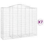 vidaXL Coșuri gabion arcuite 7 buc, 200x50x160/180 cm, fier galvanizat vidaXL Coșuri gabion arcuite 7 buc, 200x50x160/180 cm, fier galvanizat