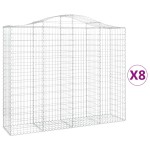 vidaXL Coșuri gabion arcuite 8 buc, 200x50x160/180 cm, fier galvanizat vidaXL Coșuri gabion arcuite 8 buc, 200x50x160/180 cm, fier galvanizat