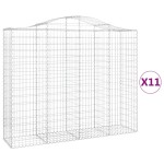vidaXL Coș gabion arcuit, 11 buc, 200x50x160/180 cm, fier galvanizat vidaXL Coș gabion arcuit, 11 buc, 200x50x160/180 cm, fier galvanizat