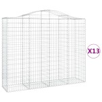 vidaXL Coș gabion arcuit, 13 buc, 200x50x160/180 cm, fier galvanizat vidaXL Coș gabion arcuit, 13 buc, 200x50x160/180 cm, fier galvanizat