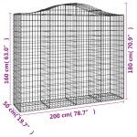 vidaXL Coș gabion arcuit, 13 buc, 200x50x160/180 cm, fier galvanizat vidaXL Coș gabion arcuit, 13 buc, 200x50x160/180 cm, fier galvanizat
