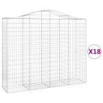 vidaXL Coș gabion arcuit, 18 buc, 200x50x160/180 cm, fier galvanizat vidaXL Coș gabion arcuit, 18 buc, 200x50x160/180 cm, fier galvanizat
