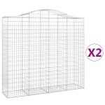 vidaXL Coșuri gabion arcuite 2 buc, 200x50x180/200 cm, fier galvanizat vidaXL Coșuri gabion arcuite 2 buc, 200x50x180/200 cm, fier galvanizat