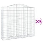 vidaXL Coșuri gabion arcuite 5 buc, 200x50x180/200 cm, fier galvanizat vidaXL Coșuri gabion arcuite 5 buc, 200x50x180/200 cm, fier galvanizat