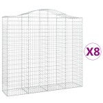 vidaXL Coșuri gabion arcuite 8 buc, 200x50x180/200 cm, fier galvanizat vidaXL Coșuri gabion arcuite 8 buc, 200x50x180/200 cm, fier galvanizat