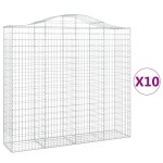 vidaXL Coșuri gabion arcuite 10 buc, 200x50x180/200cm, fier galvanizat vidaXL Coșuri gabion arcuite 10 buc, 200x50x180/200cm, fier galvanizat