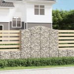 vidaXL Coșuri gabion arcuite 10 buc, 200x50x180/200cm, fier galvanizat vidaXL Coșuri gabion arcuite 10 buc, 200x50x180/200cm, fier galvanizat